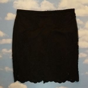 Black lace short skirt size med, sexy black skirt